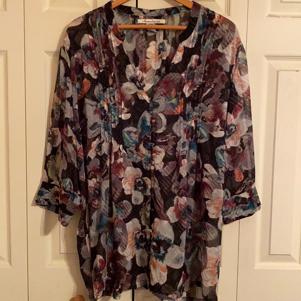 American Rag Semi Sheer Plus Size Top Size 2X
